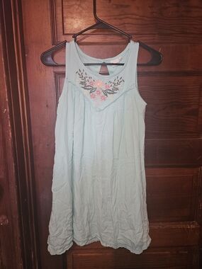 Mudd Mint Blue Embroidered Sleeveless Dress